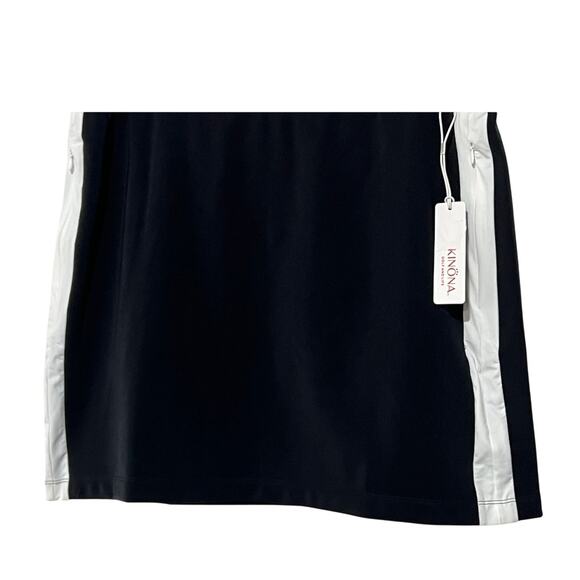 KINONA WOMENS SIZE XLARGE GOLF SPORT SKIRT UPF 50+ ZIP POCKETS BLACK WHITE NWT - Picture 5 of 13